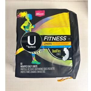 U by Kotex Fitness Pantiliners, Light Absorbency, Regular, Unscented, 80 Count